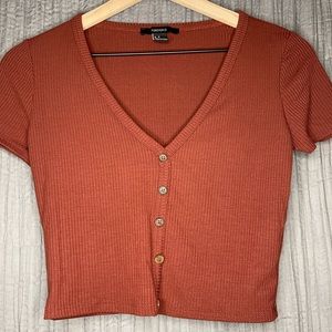 Women’s Crop Top RUSTIC ORANGE w/ Buttons